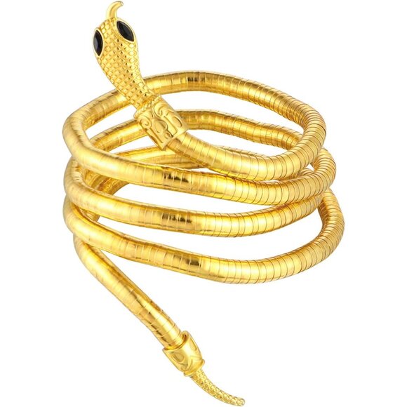 Jewelry - Flexible Snake Necklace and Bracelet Alloy Gold Adjustable Halloween Gift